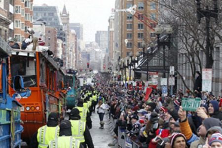 Flashback Friday: Ty Law Remembers The Patriots First Super Bowl Parade and Rally “Dance Off”