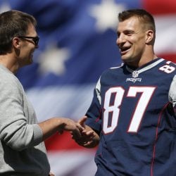 MUST SEE: Rob Gronkowski Steals Tom Bradys Jersey At Red Sox Home Opener