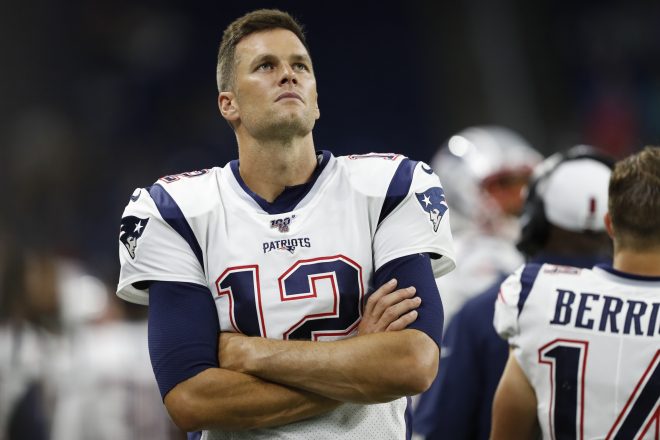 PHOTO: Tom Brady Jabs NFL Over New Helmet Ban