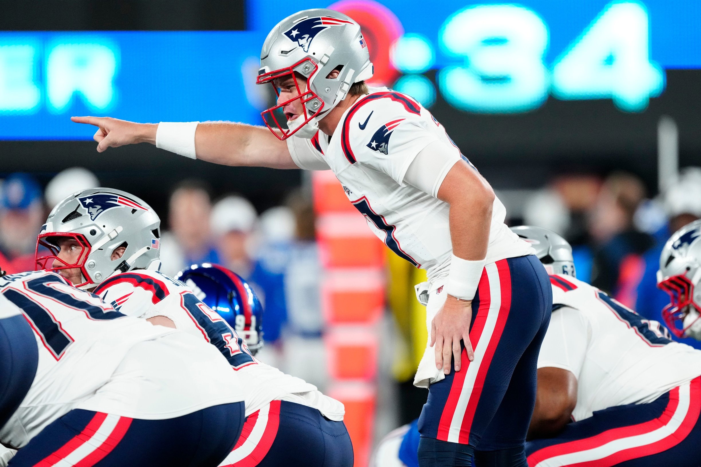 New England Patriots quarterback Ben Wooldridge (17) is shown, Thursday, August 21, 2025, in East Rutherford.